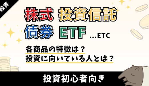 【投資】商品選びに迷わない｜新NISAで購入できる投資商品の種類と向いている人の特徴